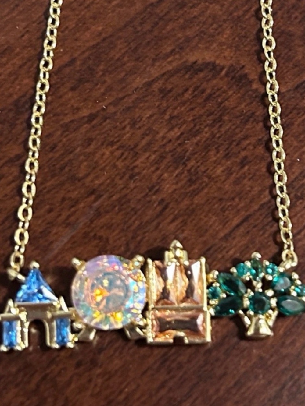 DISNEY FOUR PARKS Necklace with Opal and Emerald Accents